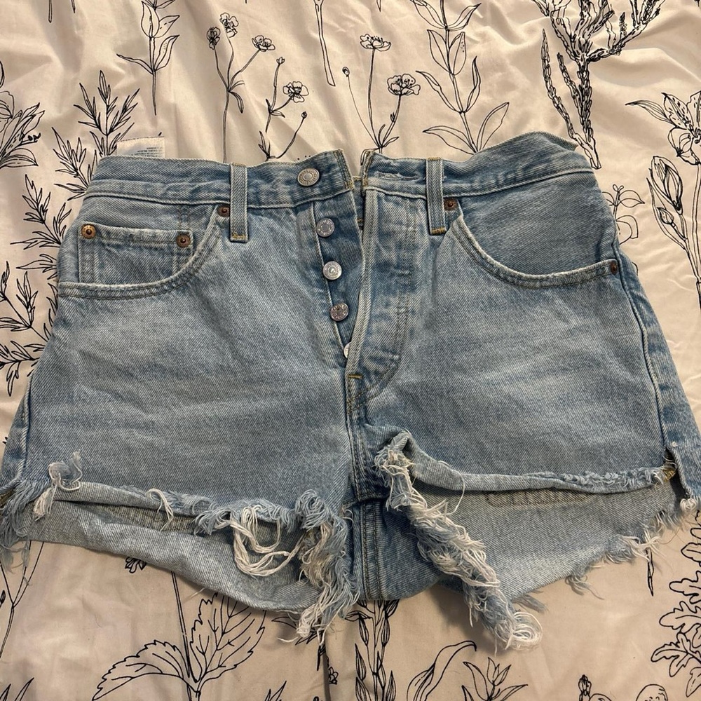 Levi’s Blue Women's Distressed 501 Shorts